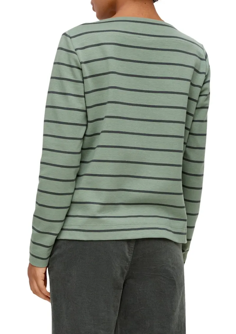 s.Oliver Pullover & Sweatshirts*Longsleeve aus Baumwollstretch Grün