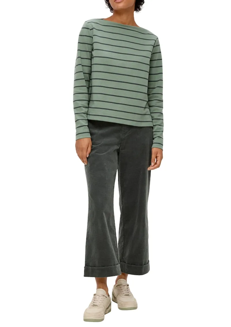 s.Oliver Pullover & Sweatshirts*Longsleeve aus Baumwollstretch Grün