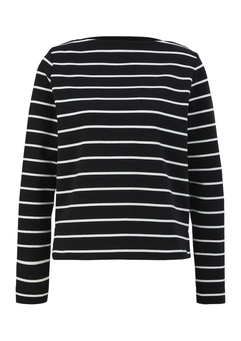 s.Oliver Pullover & Sweatshirts*Longsleeve aus Baumwollstretch Schwarz