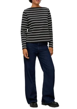 s.Oliver Pullover & Sweatshirts*Longsleeve aus Baumwollstretch Schwarz