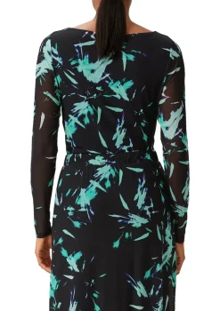 Comma Shirts*Longsleeve aus Mesh Schwarz