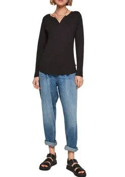 QS Shirts*Longsleeve Schwarz