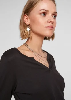 QS Shirts*Longsleeve Schwarz