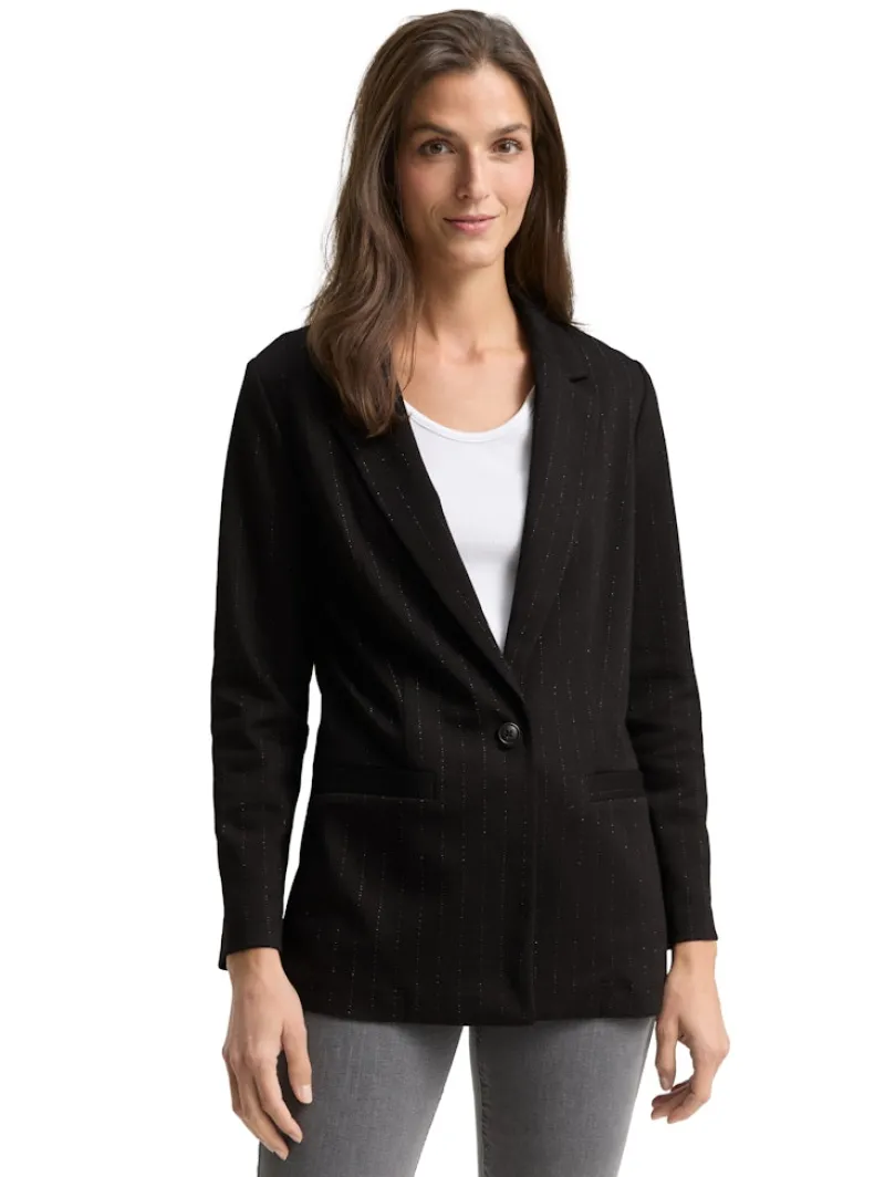Tom Tailor Jacken*Loose Fit Blazer mit Glitzer-Effekt pinstripe with lurex
