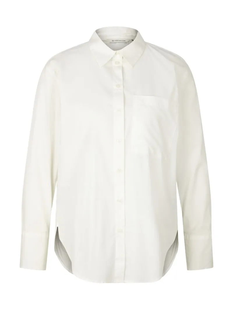 Tom Tailor Blusen*Loose Fit Bluse mit Brusttasche whisper white