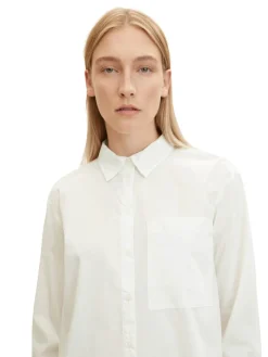 Tom Tailor Blusen*Loose Fit Bluse mit Brusttasche whisper white