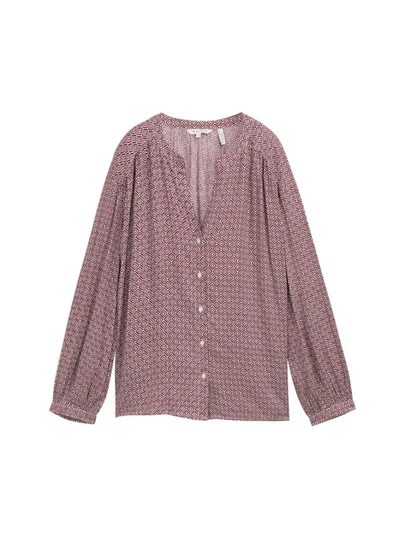 Tom Tailor Blusen*Loose Fit Bluse mit Muster red geometric minimal design