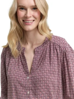 Tom Tailor Blusen*Loose Fit Bluse mit Muster red geometric minimal design