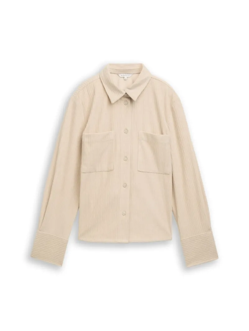Tom Tailor Blusen*Loose Fit Cordbluse sand stone beige