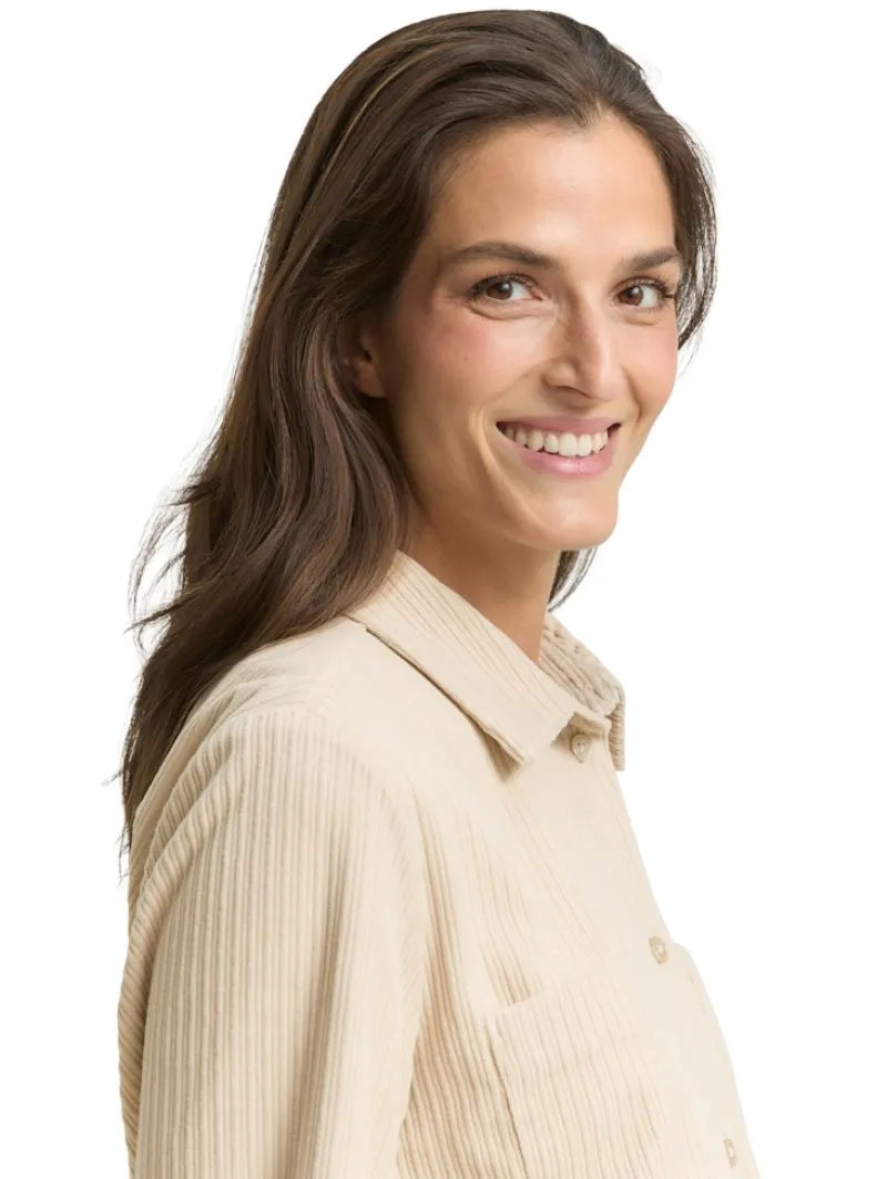 Tom Tailor Blusen*Loose Fit Cordbluse sand stone beige