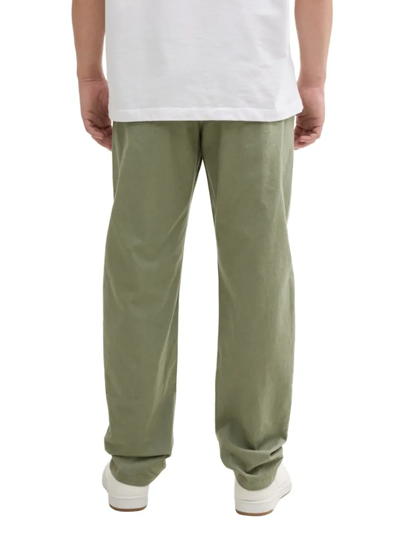 Tom Tailor Denim Hosen*Loose Fit Hose mit Leinenanteil tree moss green