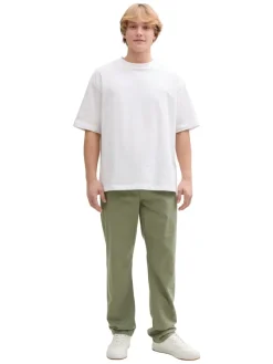 Tom Tailor Denim Hosen*Loose Fit Hose mit Leinenanteil tree moss green