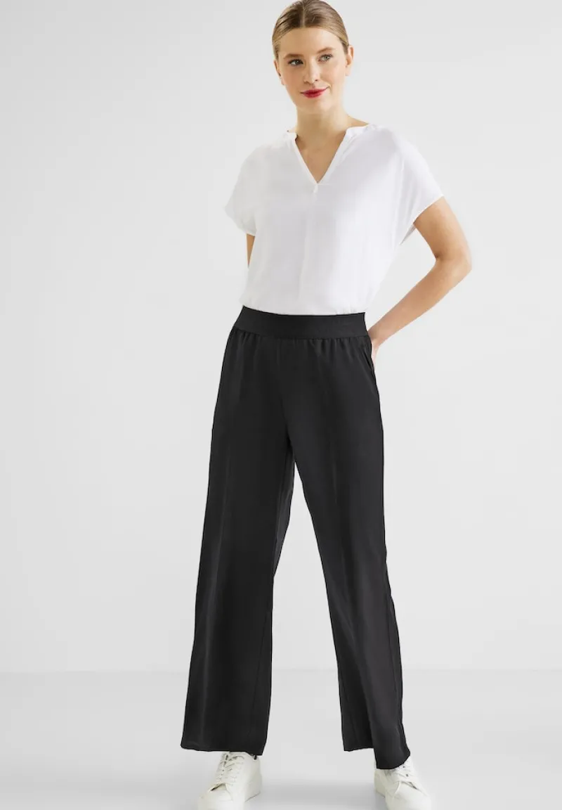 Street One Hosen*Loose Fit Hose mit Stretch Black