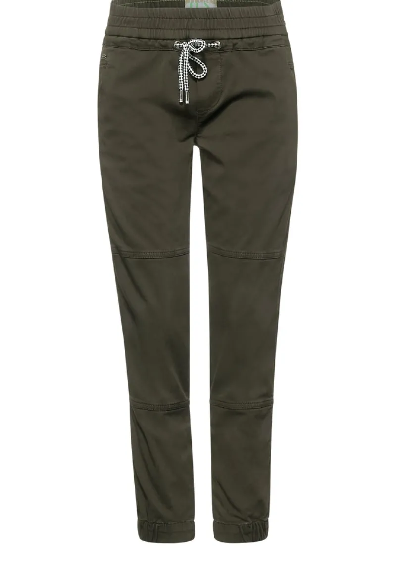 Street One Hosen*Loose Fit im Materialmix bassy olive