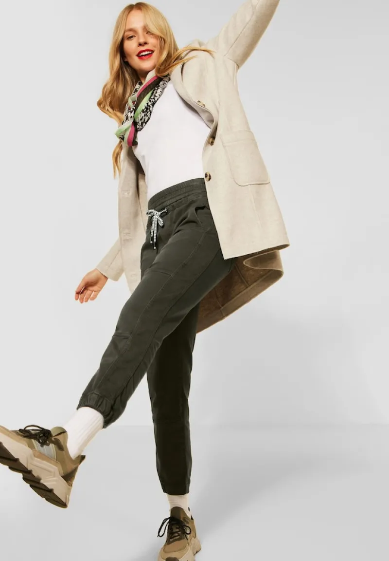 Street One Hosen*Loose Fit im Materialmix bassy olive