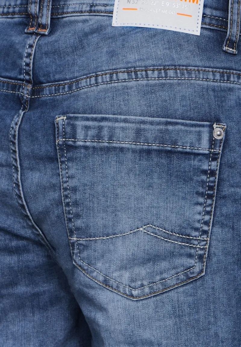 Cecil Shorts*Loose Fit Jeans mid blue wash