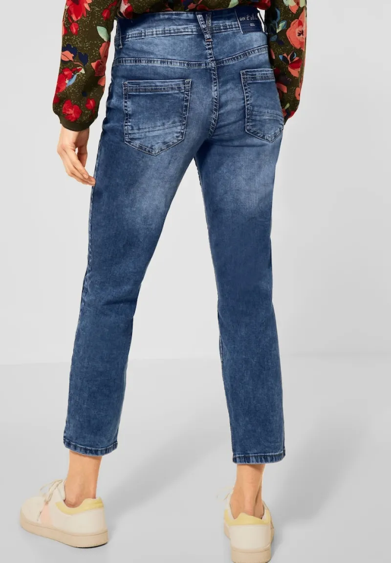 Cecil Shorts*Loose Fit Jeans mid blue used wash