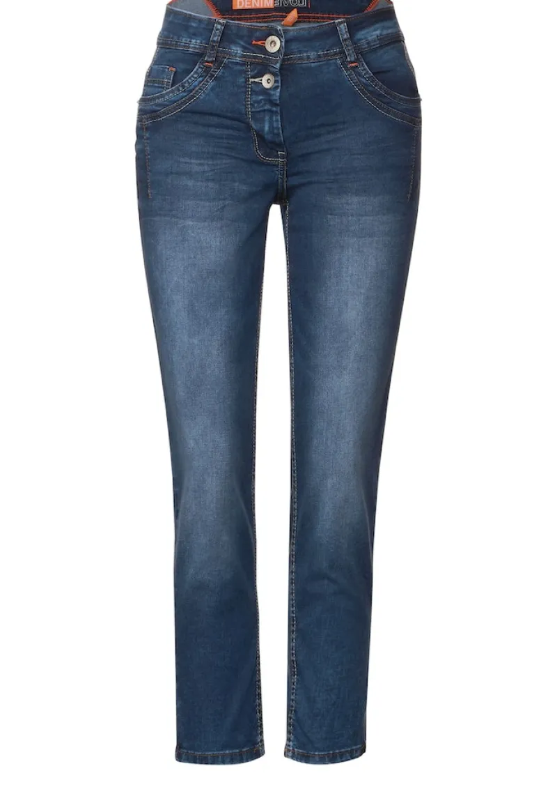 Cecil Shorts*Loose Fit Jeans mid blue used wash