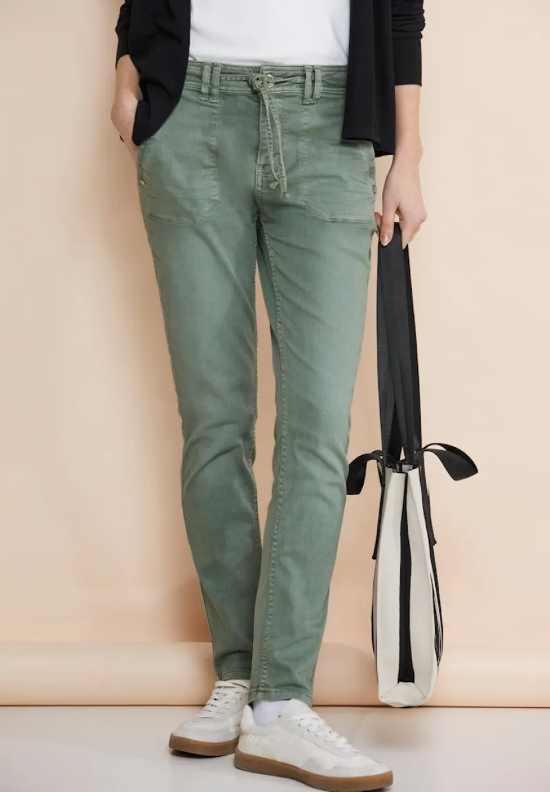 Street One Hosen*Loose Fit Jeans soft olive washed