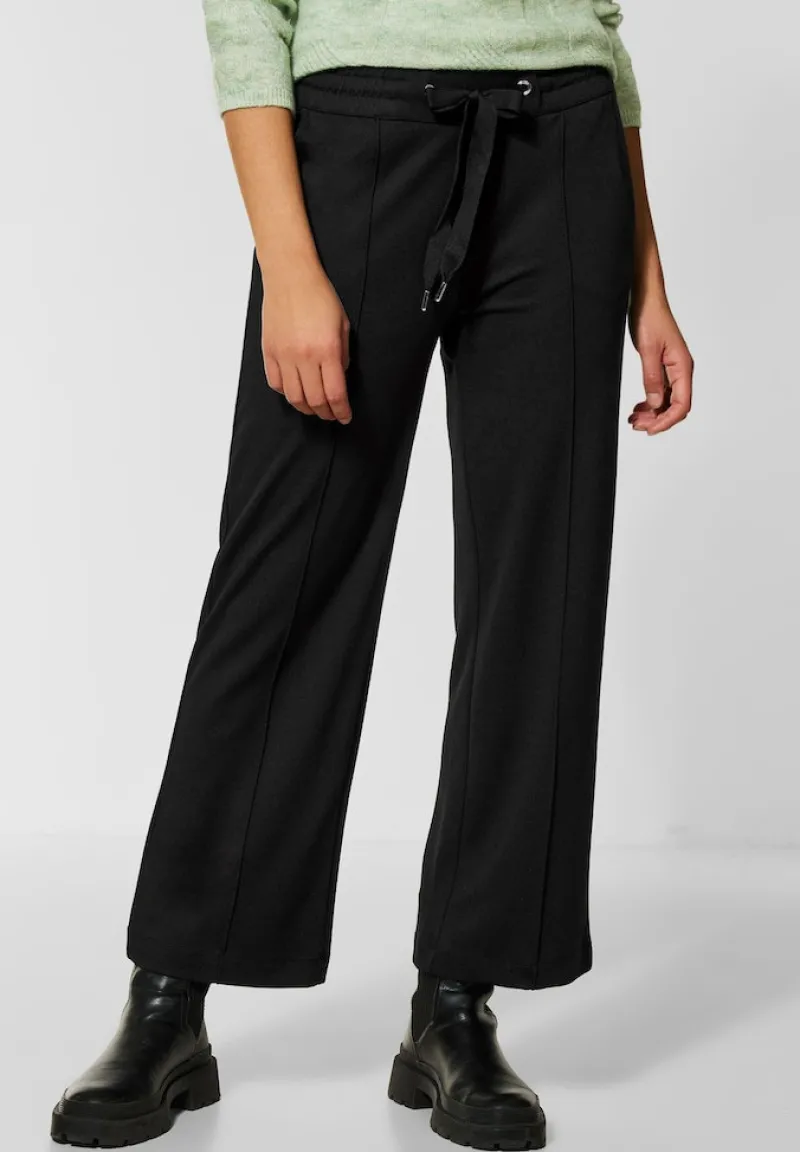 Street One Hosen*Loose Fit Jerseyhose Black