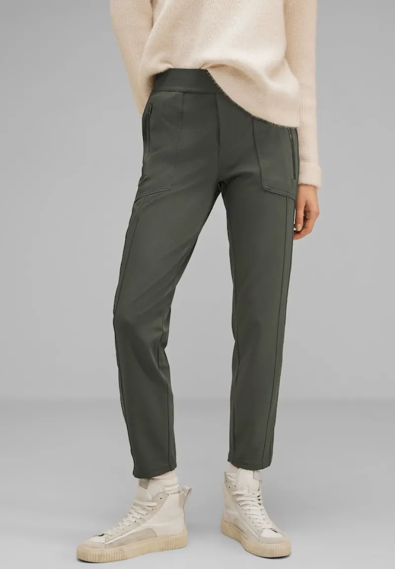 Street One Hosen*Loose Fit Joggpants greyish atlantic green