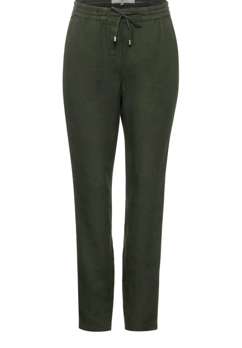 Cecil Hosen*Loose Fit Leinenhose deep khaki