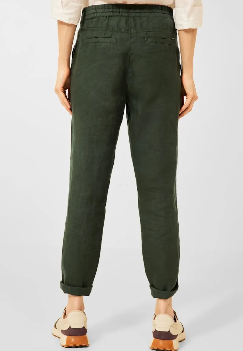 Cecil Hosen*Loose Fit Leinenhose deep khaki