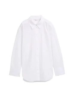 Tom Tailor Blusen*Loose Fit Popeline Hemdbluse white