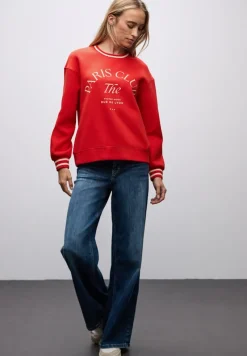 Street One Pullover & Sweatshirts*Loose Fit Print Sweatshirt Racing Red