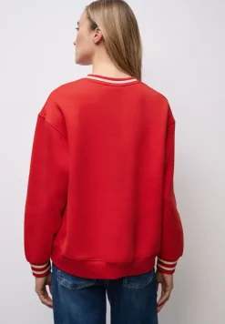 Street One Pullover & Sweatshirts*Loose Fit Print Sweatshirt Racing Red