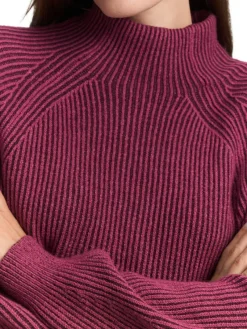 Tom Tailor Pullover & Sweatshirts*Loose Fit Strickpullover mit Stehkragen red rib structure