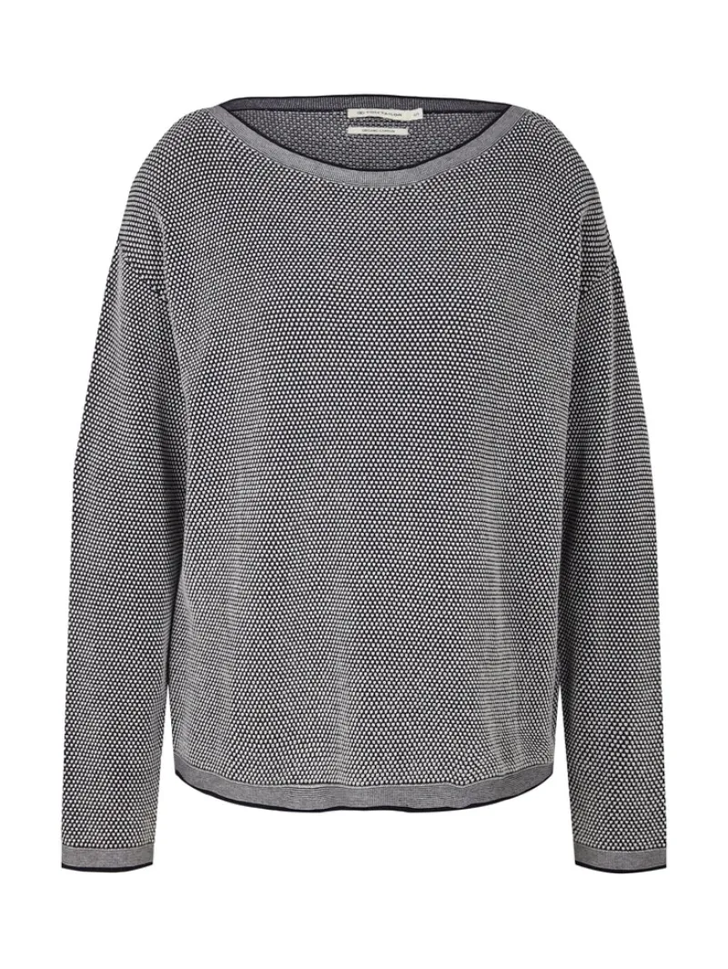 Tom Tailor Pullover & Sweatshirts*Loose Fit Strickpullover aus Bio-Baumwolle navy bubble structure
