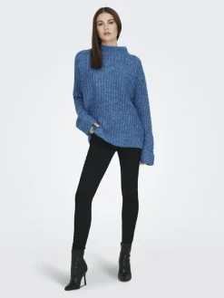 La Strada Unica Pullover & Sweatshirts*LSUANAIS WOOL L/S HIGHNECK PULLOVER KNT blue sapphire