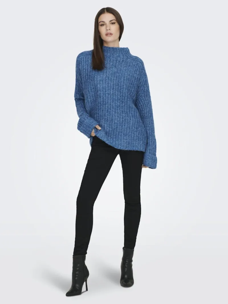 La Strada Unica Pullover & Sweatshirts*LSUANAIS WOOL L/S HIGHNECK PULLOVER KNT blue sapphire