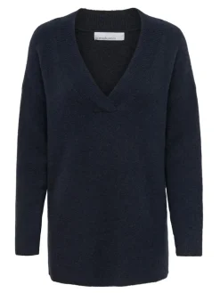 La Strada Unica Pullover & Sweatshirts*LSUKAYLA WOOL L/S V-NECK PULLOVER KNT Night Sky