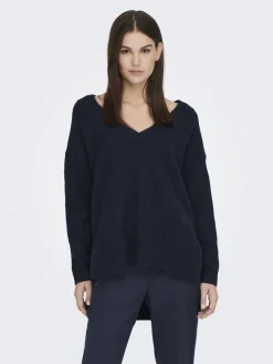 La Strada Unica Pullover & Sweatshirts*LSUKAYLA WOOL L/S V-NECK PULLOVER KNT Night Sky