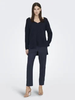 La Strada Unica Pullover & Sweatshirts*LSUKAYLA WOOL L/S V-NECK PULLOVER KNT Night Sky