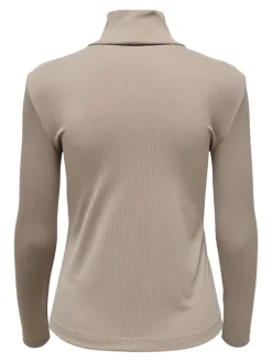 La Strada Unica Shirts*LSUPRIMO TENCEL L/S HIGHNECK TOP JRS Natural