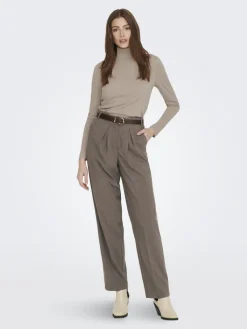 La Strada Unica Shirts*LSUPRIMO TENCEL L/S HIGHNECK TOP JRS Natural