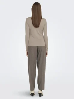 La Strada Unica Shirts*LSUPRIMO TENCEL L/S HIGHNECK TOP JRS Natural