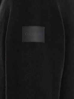 Calvin Klein Pullover & Sweatshirts*LYCRA BLEND BUTTON QUARTER ZIP ck black