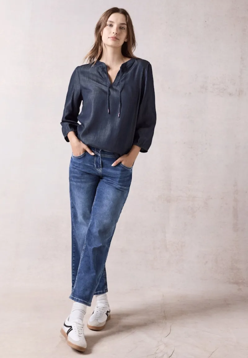 Cecil Blusen*Lyocell-Bluse dark blue wash