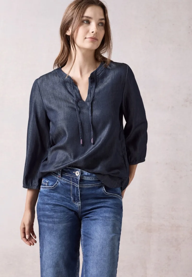 Cecil Blusen*Lyocell-Bluse dark blue wash