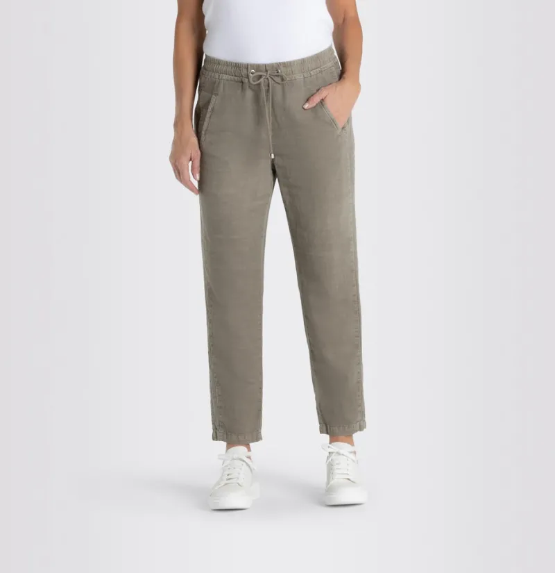 MAC Hosen*JEANS - EASY, Cotton linen tencel Grün
