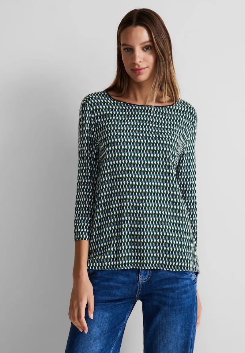 Street One Shirts*Materialmix Shirt Black