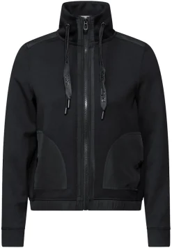 Cecil Pullover & Sweatshirts*Materialmix Sweatjacke Black