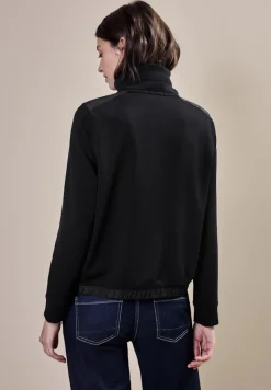 Cecil Pullover & Sweatshirts*Materialmix Sweatjacke Black