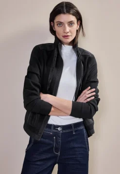 Cecil Pullover & Sweatshirts*Materialmix Sweatjacke Black