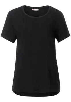 Street One Shirts*Materialmix T-Shirt Black
