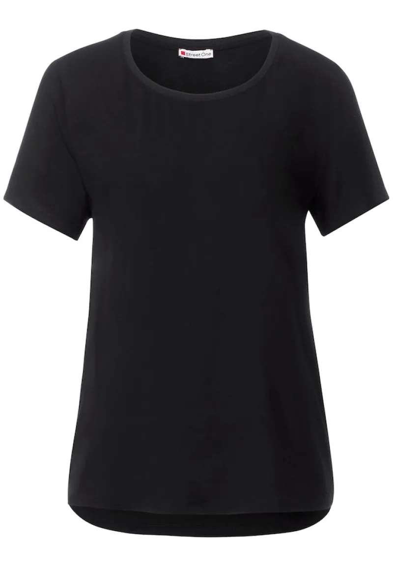 Street One Shirts*Materialmix T-Shirt Black